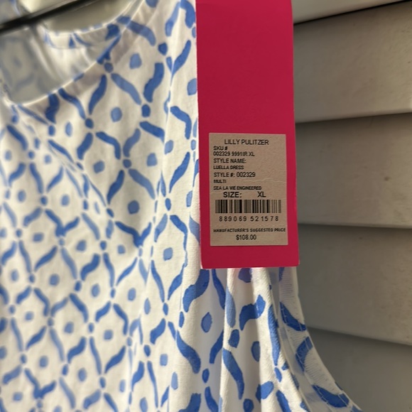 XL New Lilly Pulitzer Luella Sleeveless Shift Swing Swing Sea La Vie Dress - Picture 2 of 6